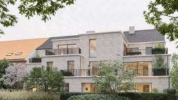 appartement te koop, Brustem St-Truiden - render achterkant - terassen