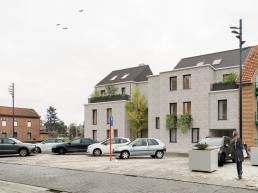 appartementen te koop, Brustem St-Truiden -render voorkant rechts