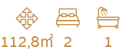 112,8m2 - 2 slaapkamers - 1 badkamer
